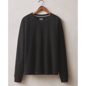 American Giant Shirt Men Small Black French Rib Crew Knit Long Sleeve Raglan NEW